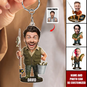 Custom Gifts For Fisherman - Personalized Photo Acrylic Keychain