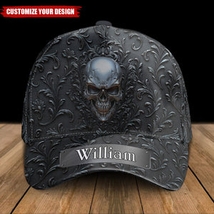 Matte Black Skull Cool Style - Personalized Classic Cap
