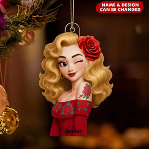 Hispanic Woman Hispanic Month - Personalized Acrylic Ornament