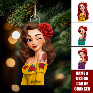 Hispanic Woman Hispanic Month - Personalized Acrylic Ornament