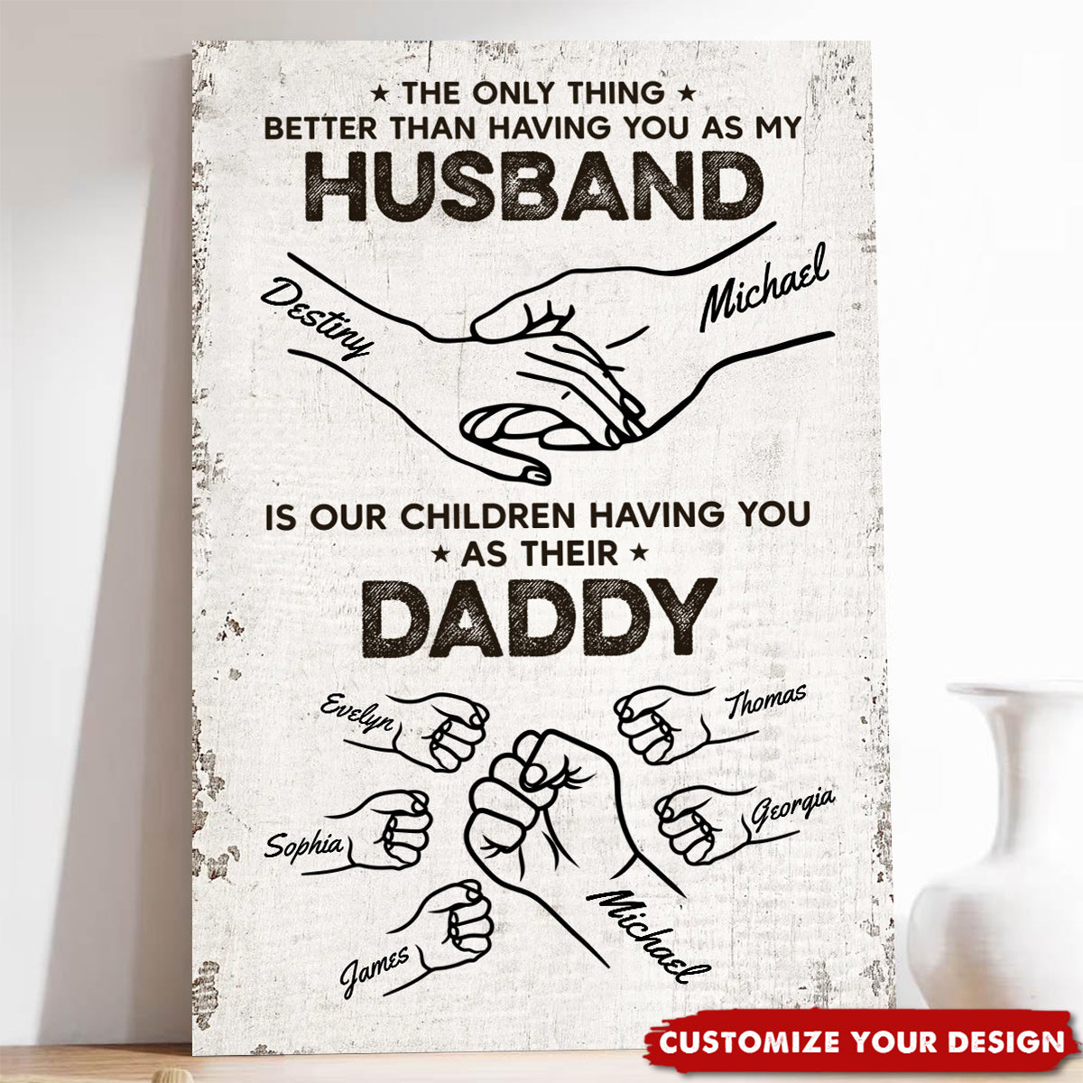 The Only Thing Having You As My Husband Fist Bump Outline - Personalized Poster