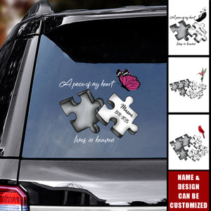 Memorial Butterfly Dragonfly Heaven Feather - Personalized Memorial Decal