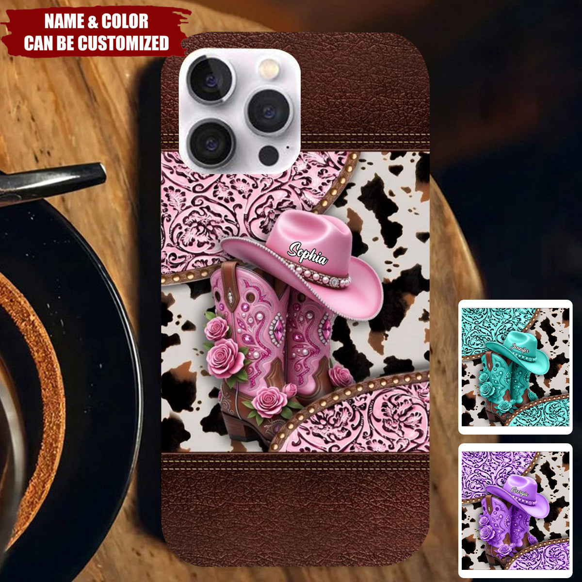 Western Cowgirl Boot - Personalized Cowgirl Full Print Phone Case
