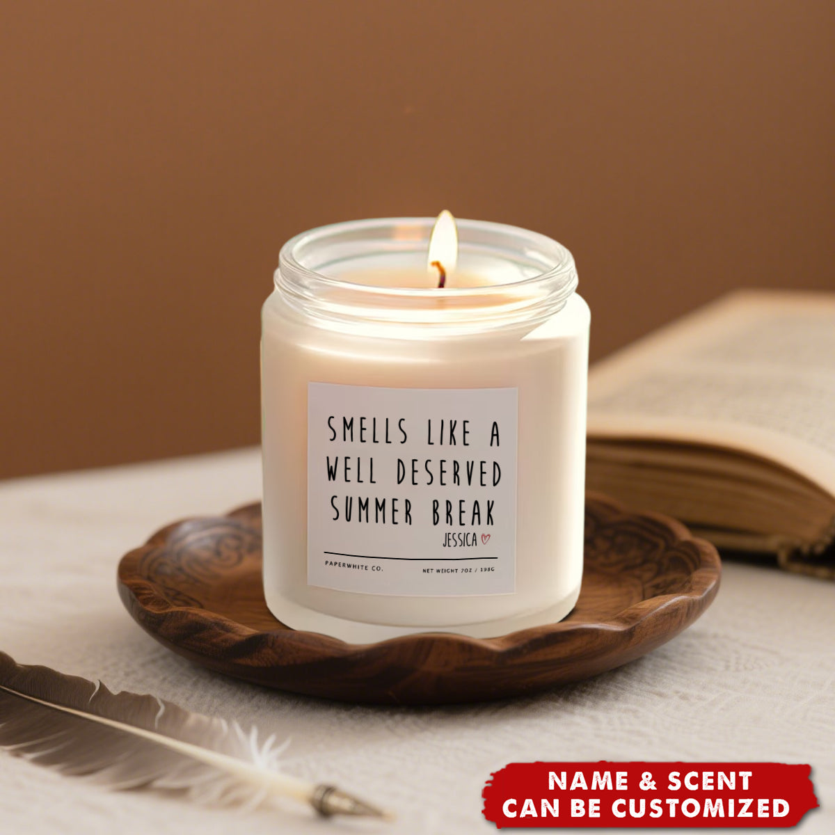 Smells Like Summer Break - Personalized Teacher Scented Candle