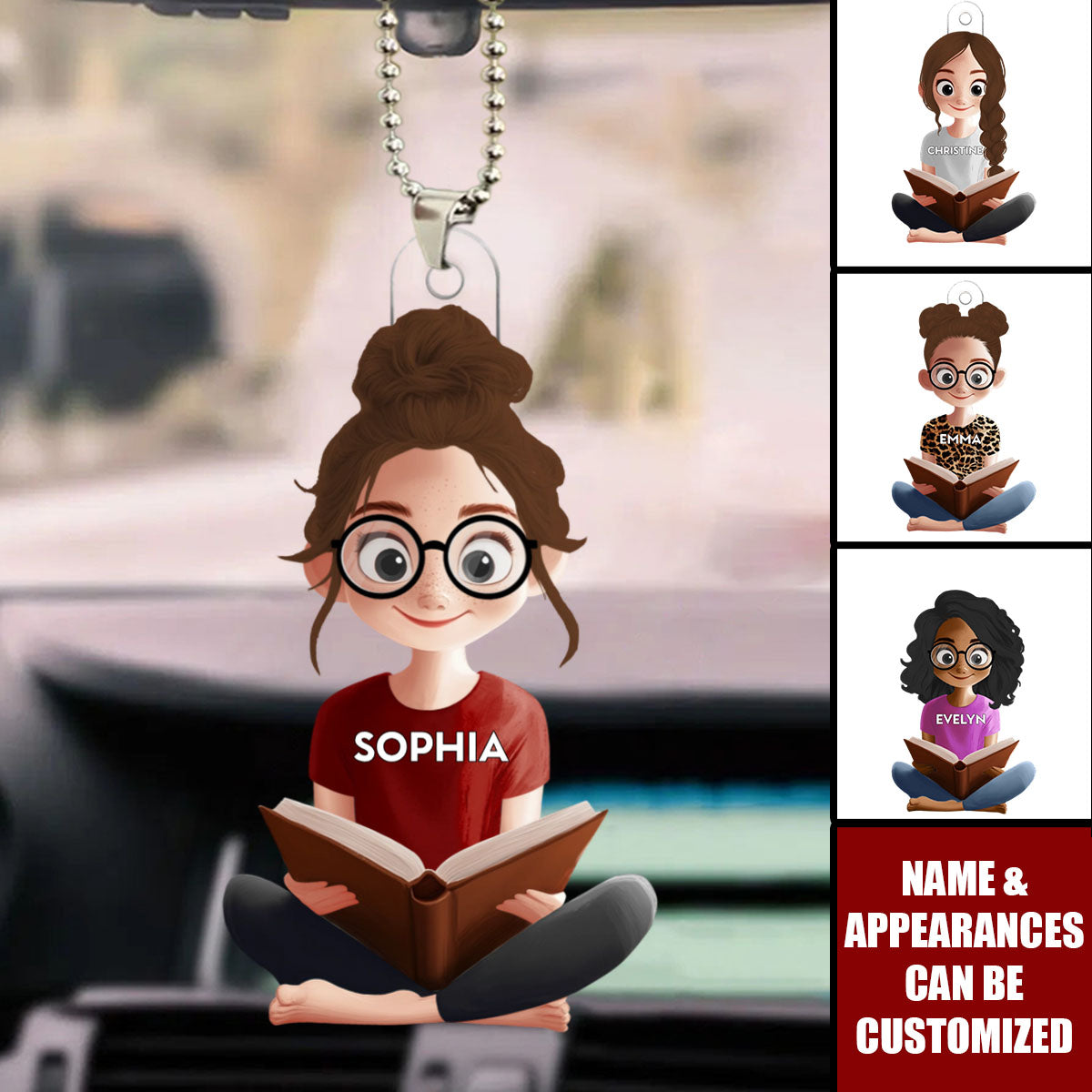 Just A Girl Who Loves Reading - Personalized Car Ornament, Gift For Book Lovers