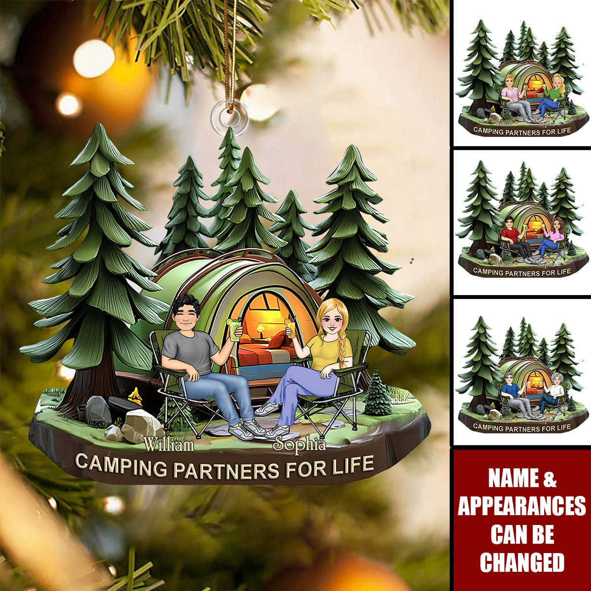 Camping Partners For Life - Personalized Acrylic Ornament