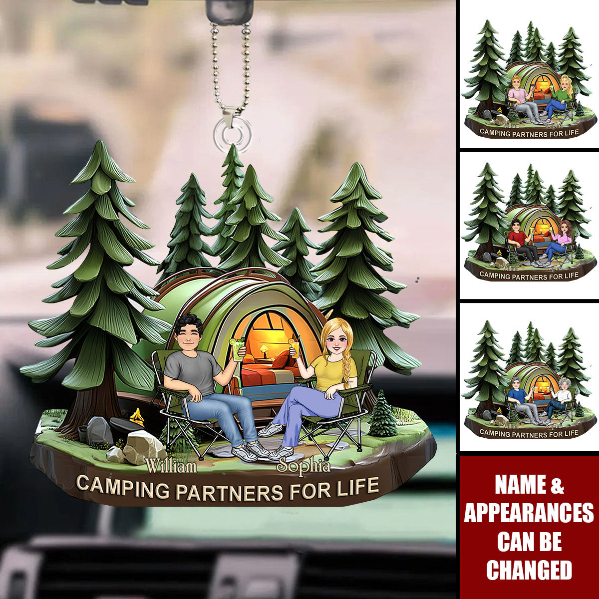 Camping Partners For Life - Personalized Car Ornament