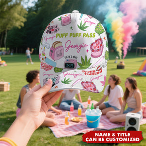 Stoner Girl Cannabis Cake Pink - Personalized Classic Cap