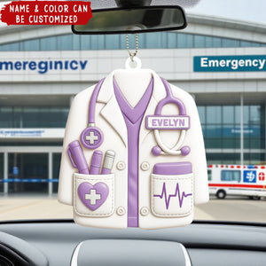 Celebrate Your Favorite Healthcare Hero - Personalized Acrylic Car Ornament, Gift For Doctors and Medical Students