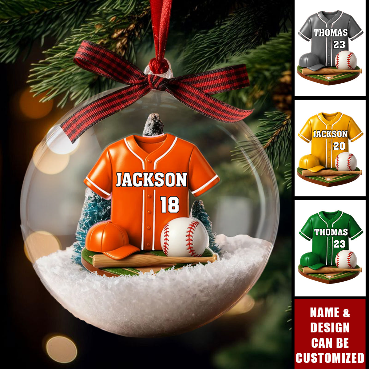Baseball Kit - Personalized Snow Globe Ornament - Christmas Gift For Son, Boyfriend, Gift For Him