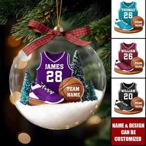 Basketball Kit - Personalized Snow Globe Ornament - Christmas Gift For Son, Boyfriend, Gift For Him