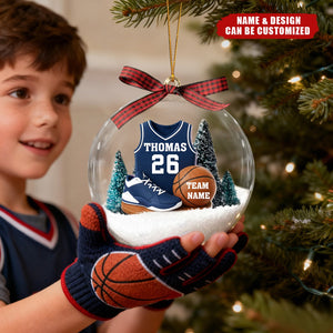 Basketball Kit - Personalized Snow Globe Ornament - Christmas Gift For Son, Boyfriend, Gift For Him