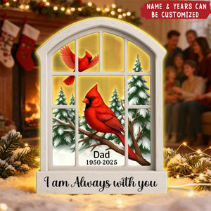 Cardinal Window Winter Scene - Personalized Light Box - Meaningful Memorial Keepsake