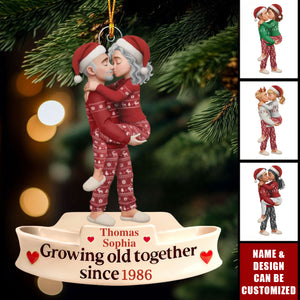 Personalized Couple Hug Acrylic Ornament, Christmas Gift For Grandparents, Husband And Wife