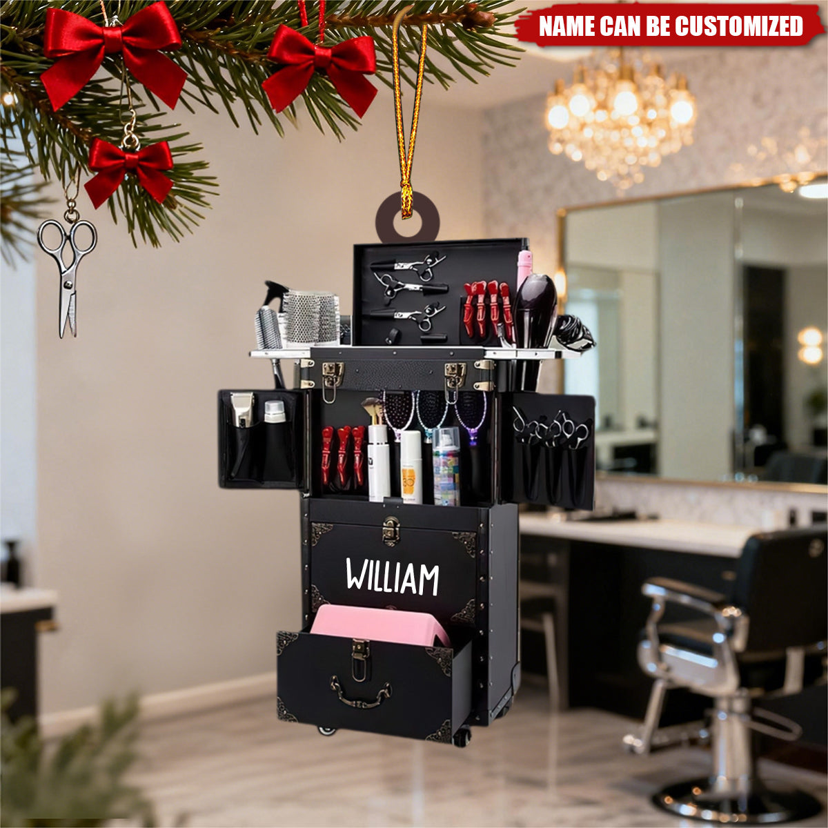 Personalized Hairdresser Christmas Acrylic Ornament, Gift For Hairdresser, Xmas Decor