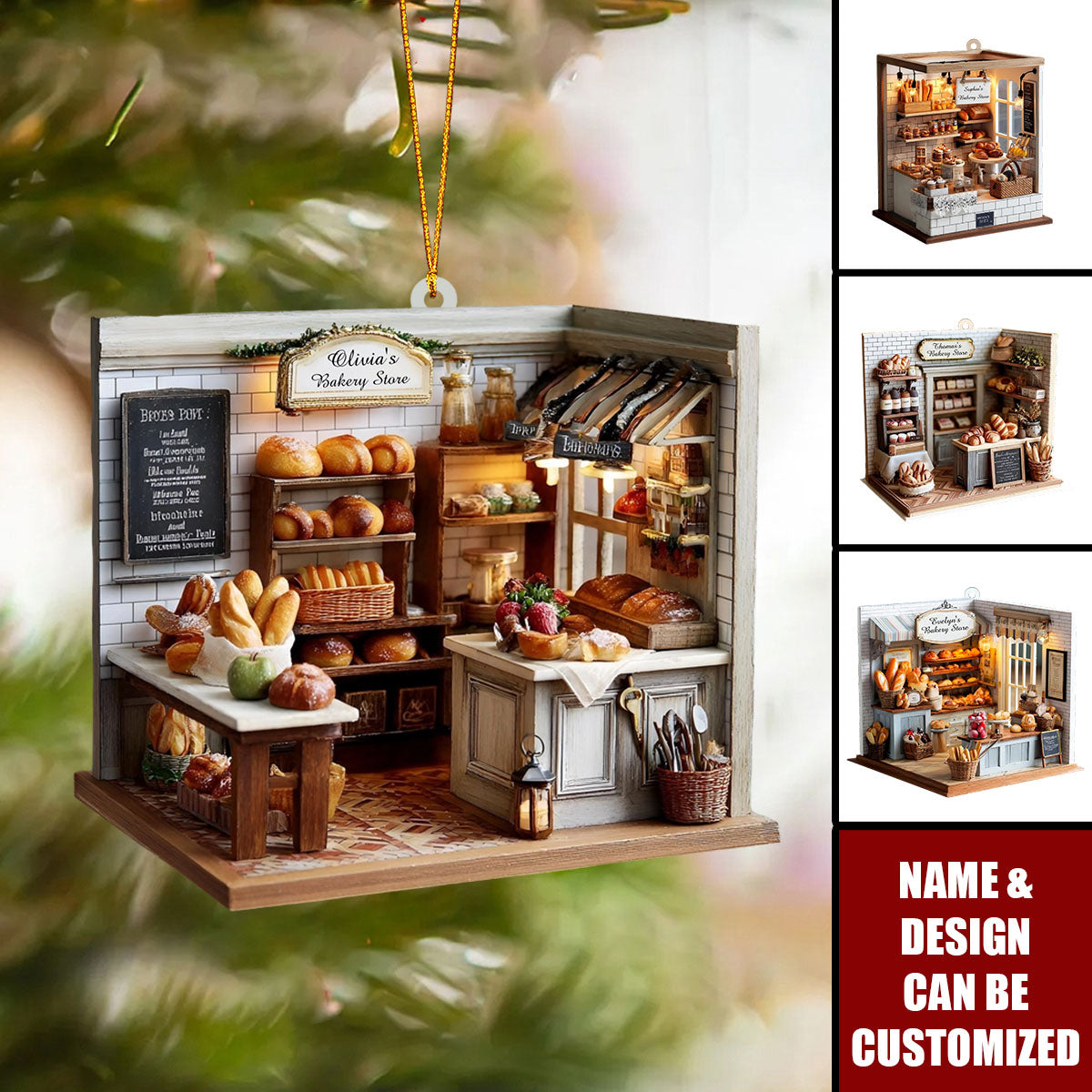 Bread Store - Personalized Bakery Acrylic Ornament, Christmas Gift For Bakers And Foodies