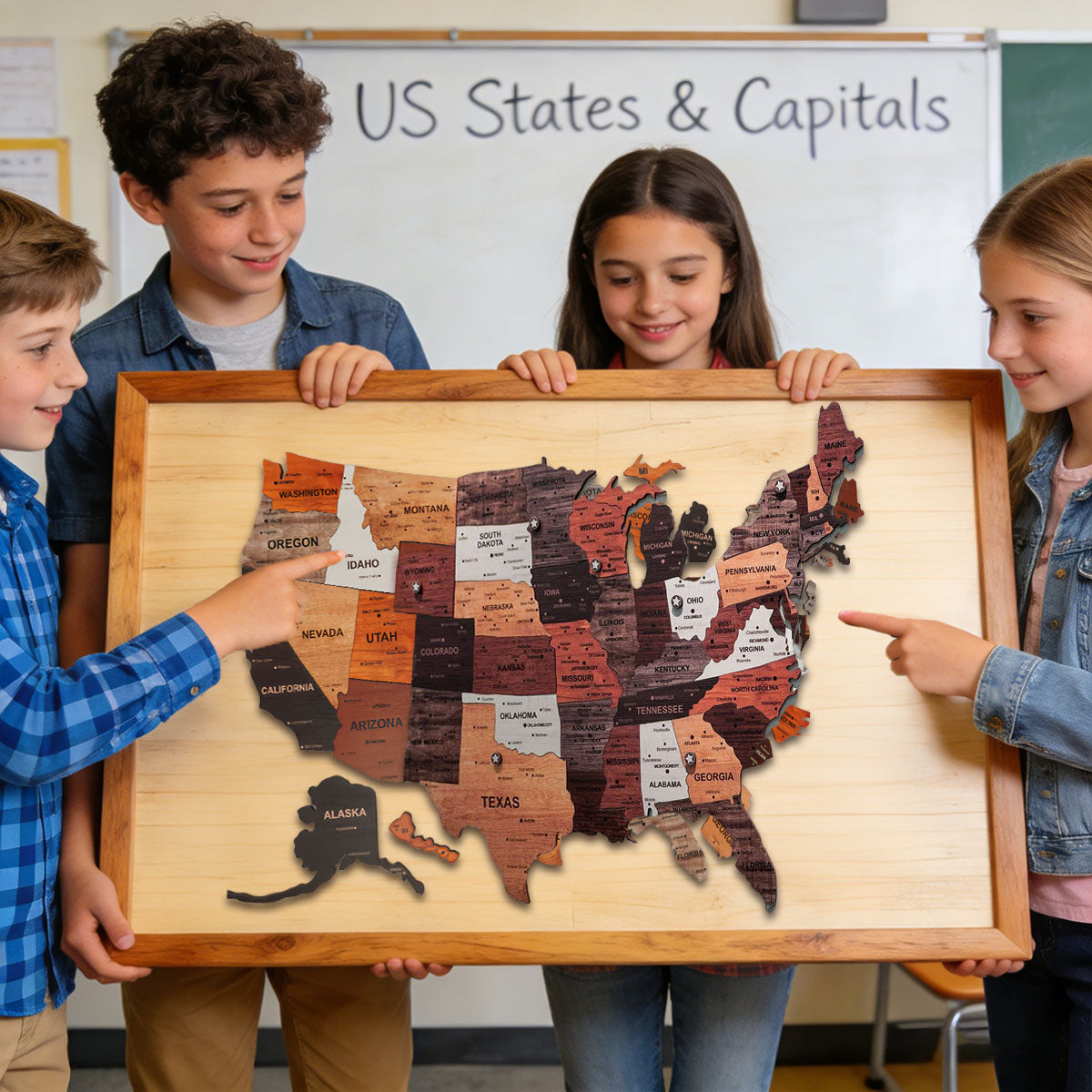 The United States Map Wooden Puzzle