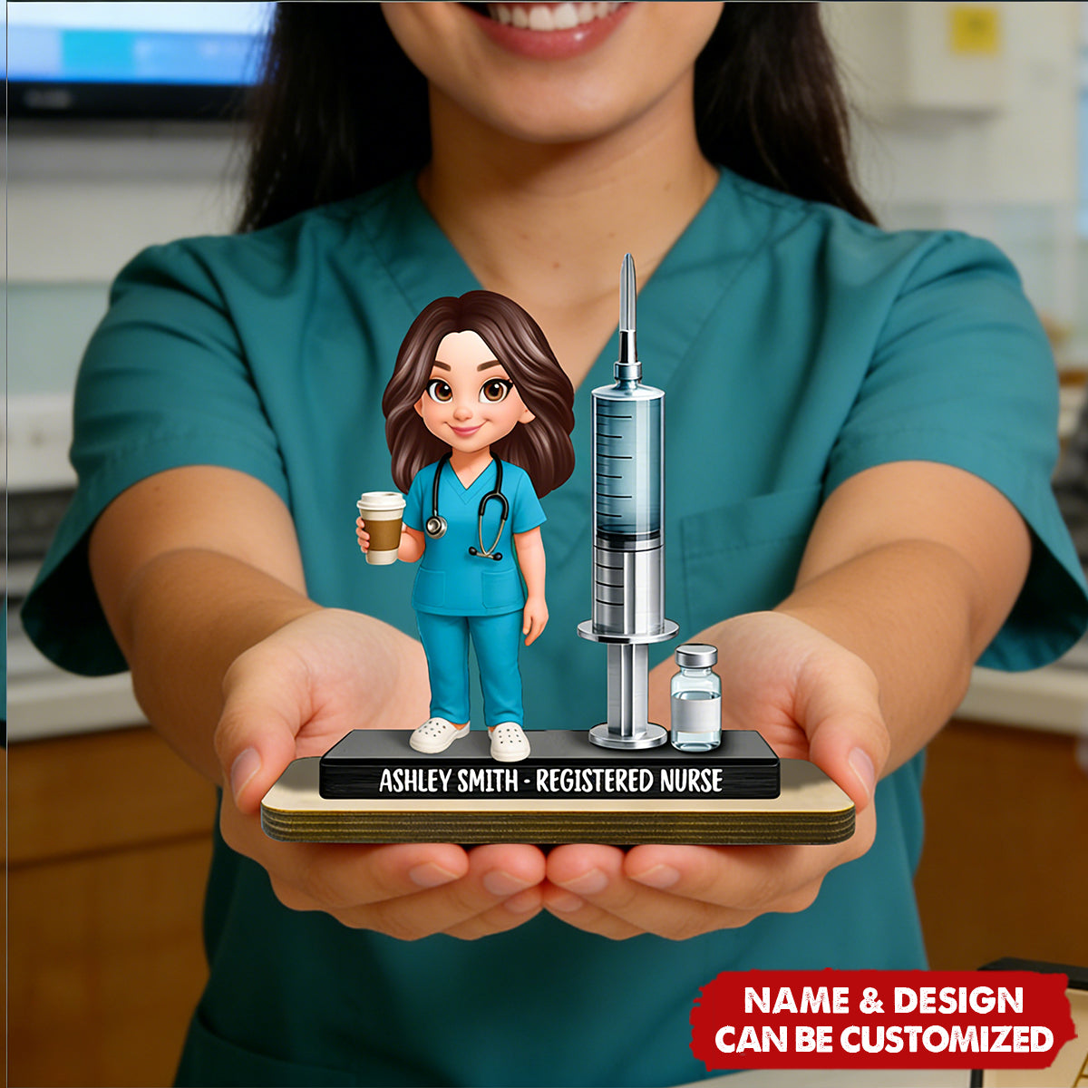Proud Nurse - Personalized 2-Layered Wooden Plaque, Gift For Nurses