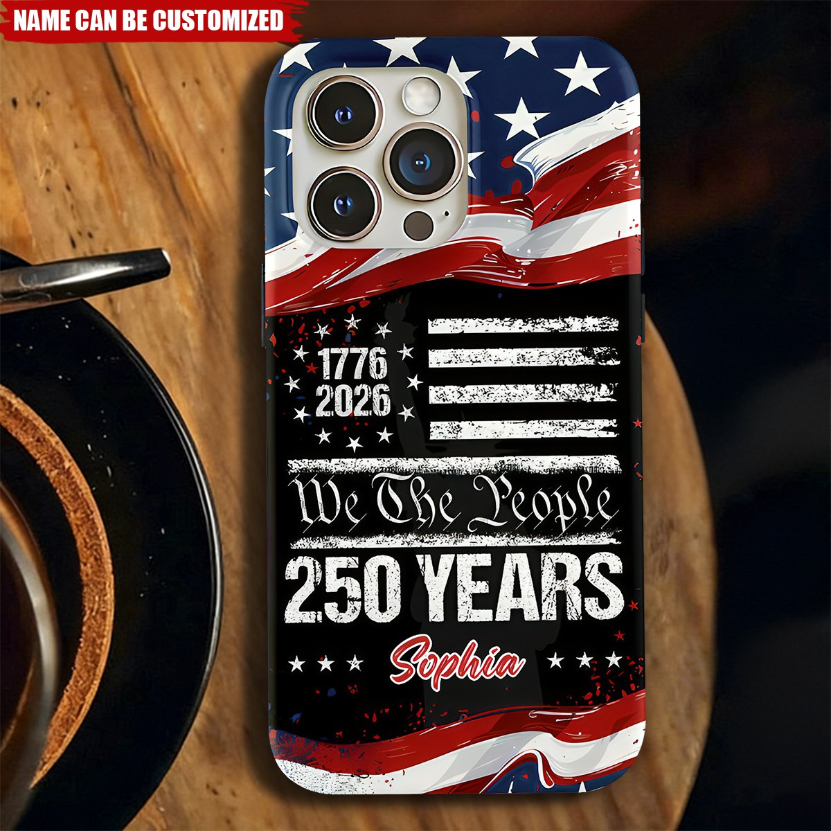 Custom Name 250 Years USA 250th Birthday 1776-2026 Eagle Personalized Phone Case