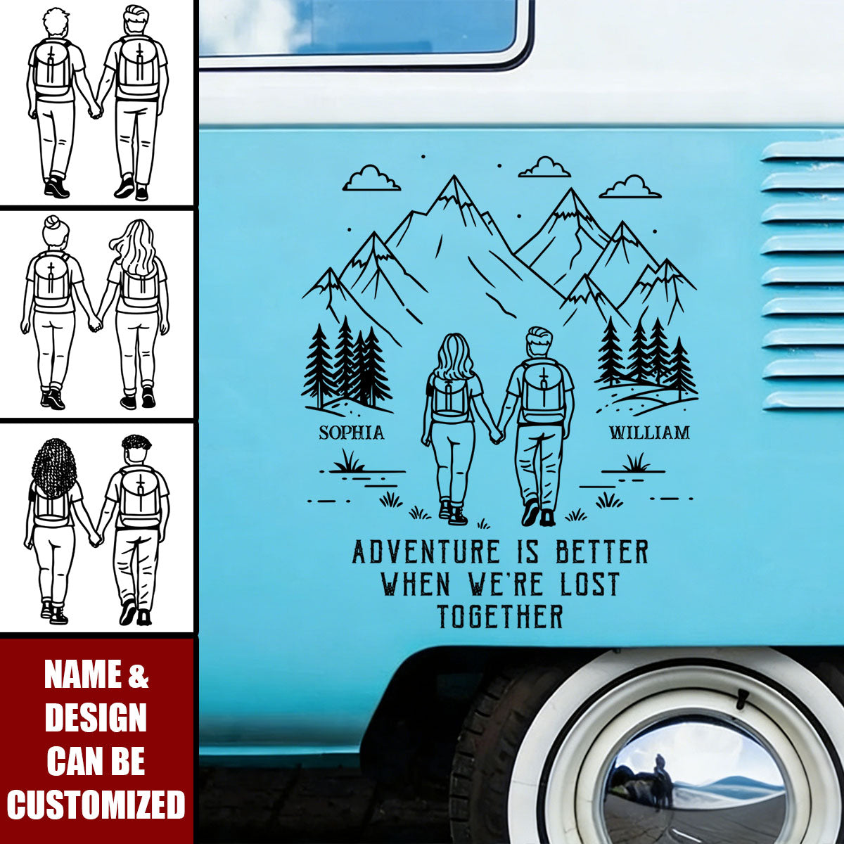 Adventure Partners For Life Camping Couple - Camping Personalized RV Decal