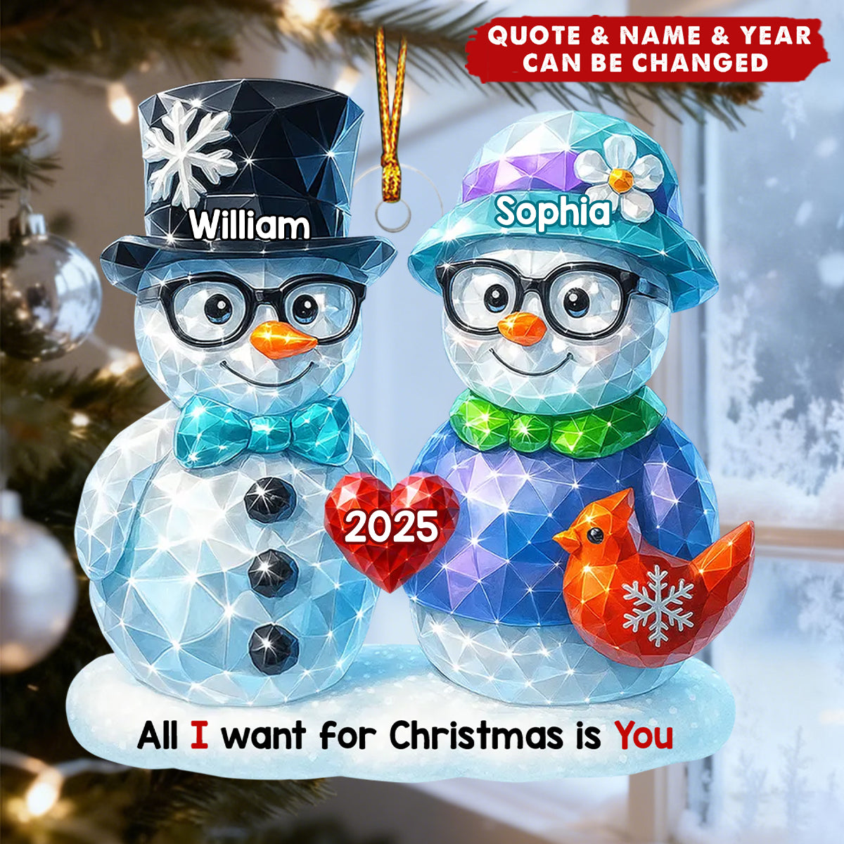 Our Christmas Together - Personalized Acrylic Ornament - Unique Christmas Gift