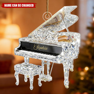 Piano Music Crystal Effect - Personalized Acrylic Ornament - Unique Christmas Gift For Pianist