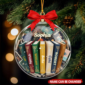 Bookmas Acrylic Ornament, Personalized Gifts For Book Lovers