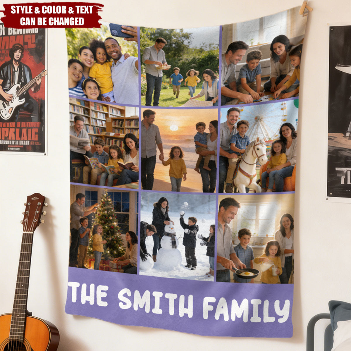 Personalized Photo Blanket, Photo Blanket with Text, Personalized Gift, Memorial Blanket, Anniversary Gift