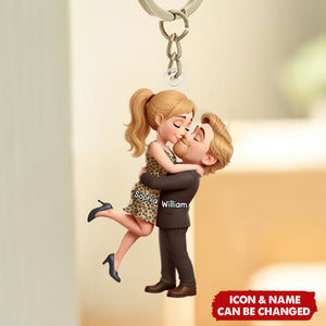 Acrylic Keychain - Personalized Anniversary Wedding Gifts - Forever Yours No Refunds