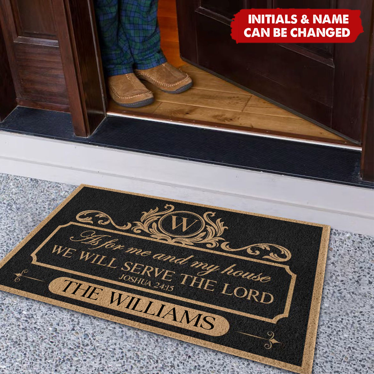 We'll Serve The Lord - Personalized Doormat