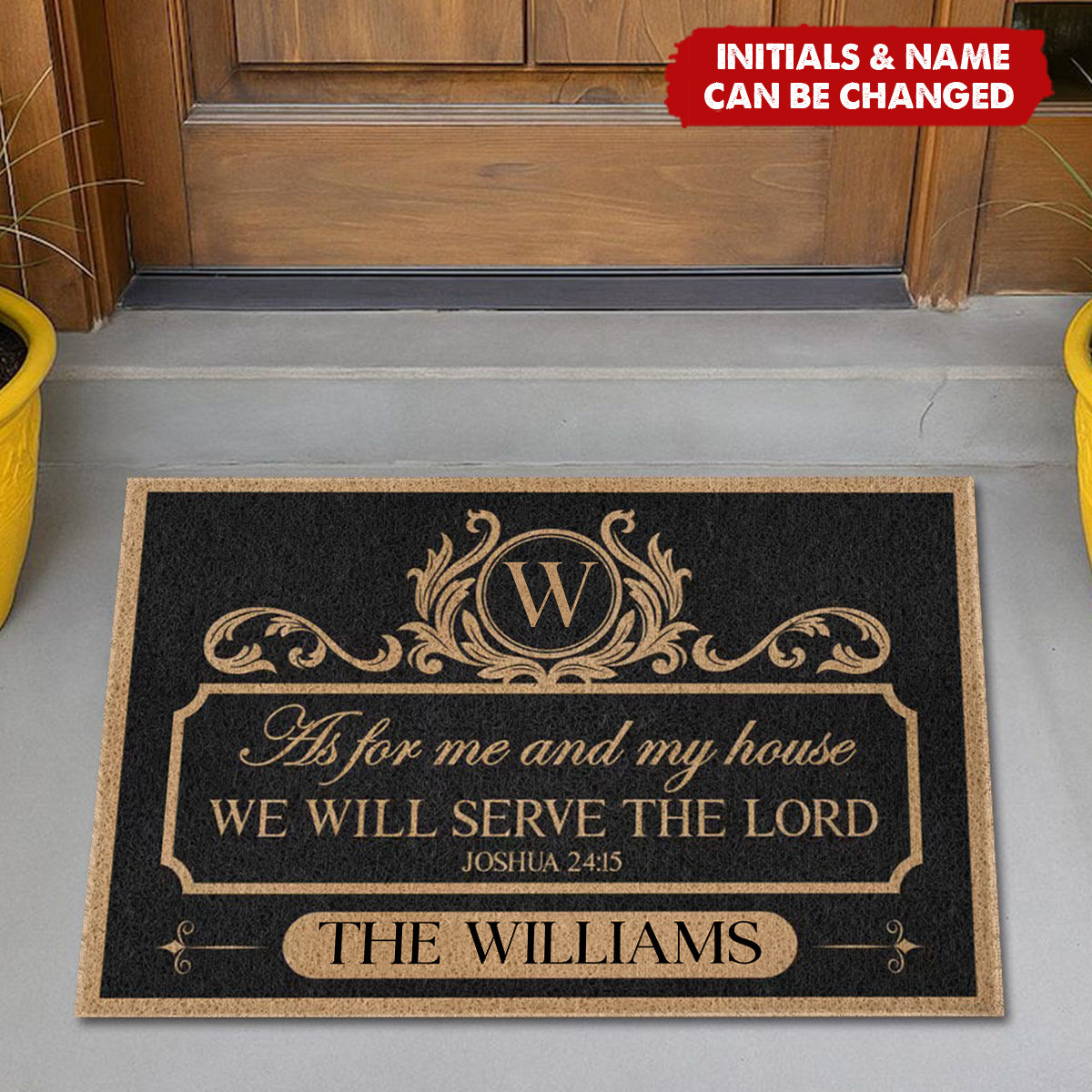 We'll Serve The Lord - Personalized Doormat