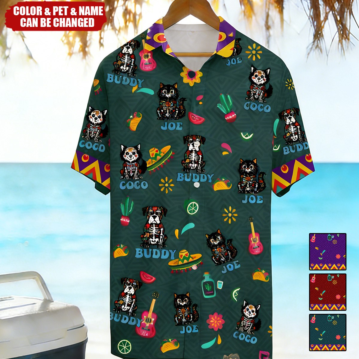 Day Of The Dead Dog Cat Hispanic Mexican Latinos Latinx - Personalized Hawaiian Shirt