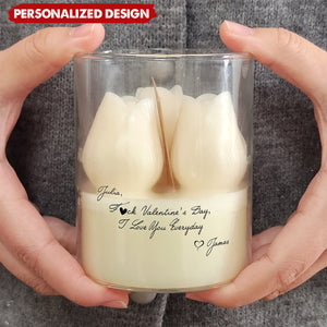 Spicy Message For Wife - Valentine's Day, Anniversary Gift - Personalized Floral Soy Wax Candle