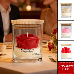 Spicy Message For Wife - Valentine's Day, Anniversary Gift - Personalized Floral Soy Wax Candle