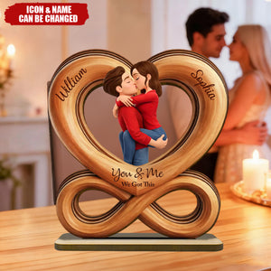 Forever Us Infinity Love - Personalized 2-Layered Wooden Plaque - Anniversary, Valentine's Day Gift