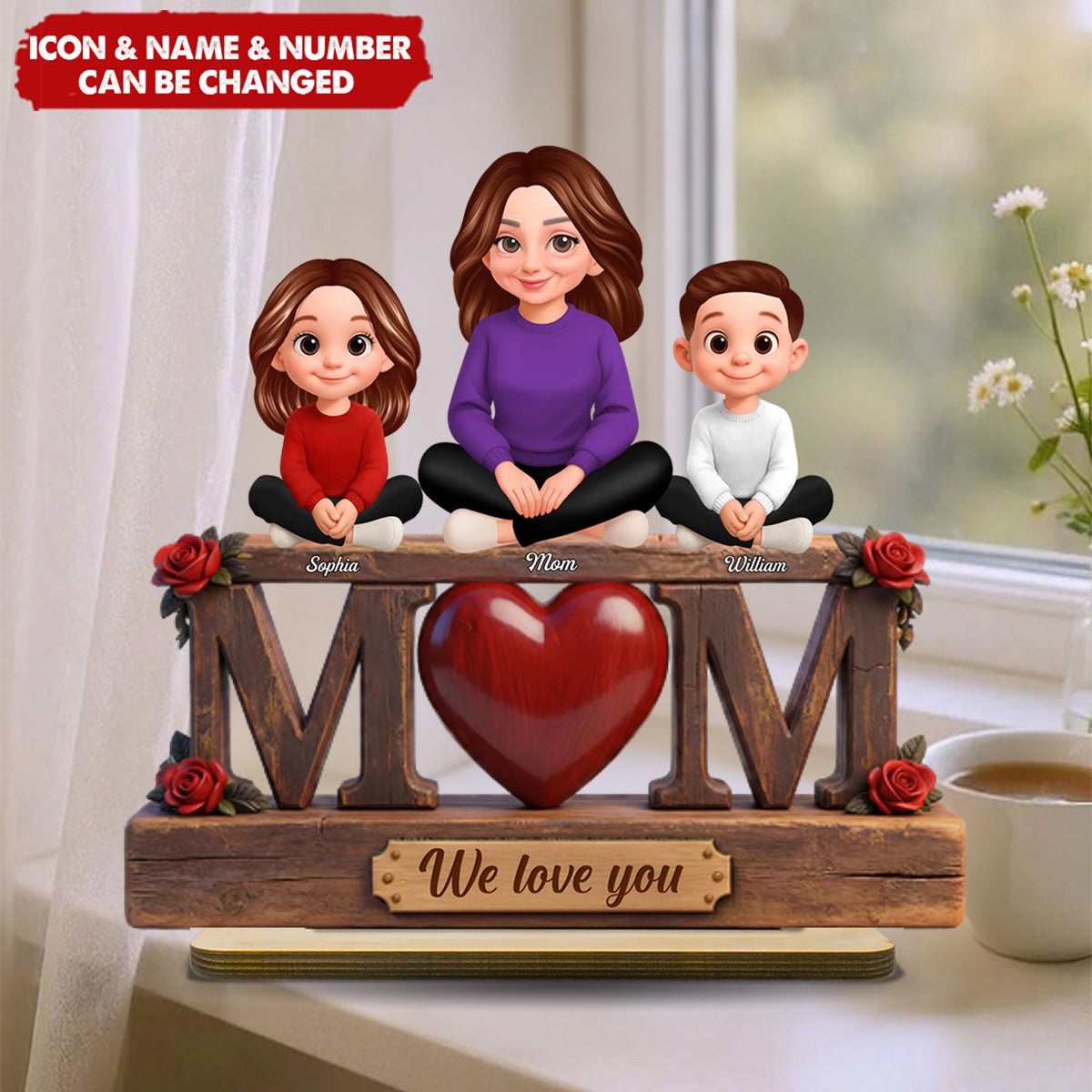 Mom We Love You Mother's Day Gift For Her, Wife, Mom - Personalized Wooden Plaque