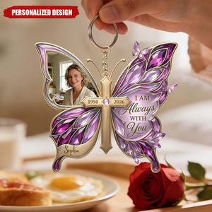 Custom Photo Loving Memory Butterfly Keychain - Personalized Gifts For Loved Ones