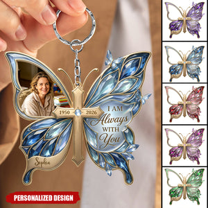 Custom Photo Loving Memory Butterfly Keychain - Personalized Gifts For Loved Ones