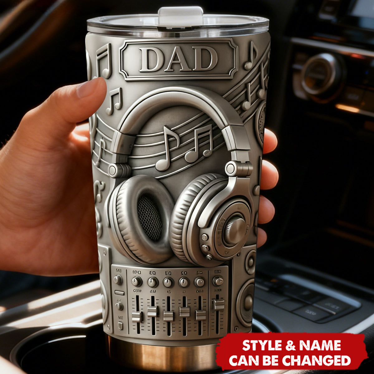 Personalized Father's Day Music DJ-Themed Insulated Tumbler