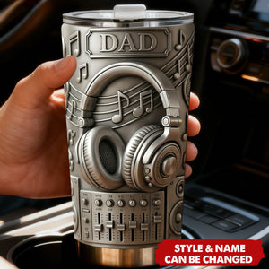 Personalized Father's Day Music DJ-Themed Insulated Tumbler