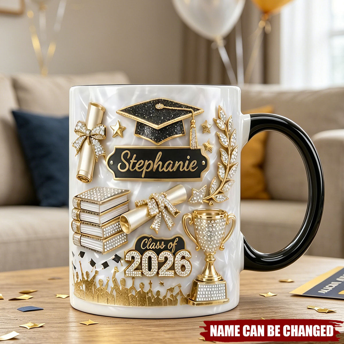Custom Name Graduation Coffee Mug, Grads Gift For Daughter From Mom Dad, Class Of 2026, Graduation Mug Gift For Her