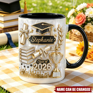 Custom Name Graduation Coffee Mug, Grads Gift For Daughter From Mom Dad, Class Of 2026, Graduation Mug Gift For Her
