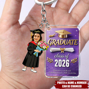 Personalized 2026 Graduate Keychain, Class of 2026 Senior Gift, Backpack Purse Charm, Inspirational Gift