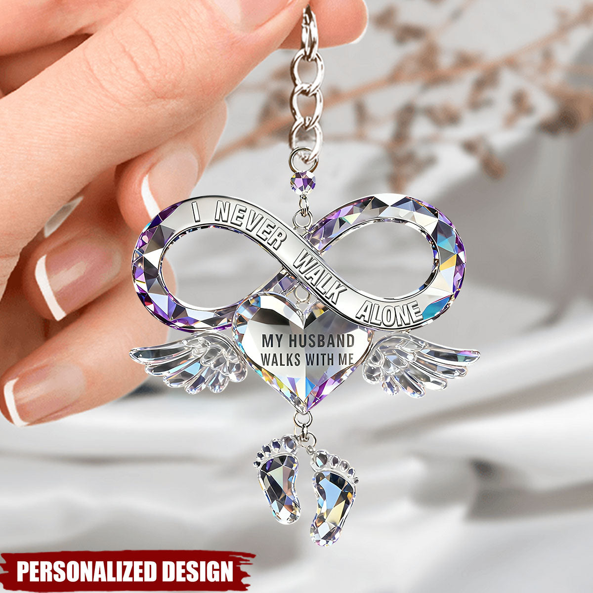 Husband Wife Memorial Keychain Personalized Gifts For Couple