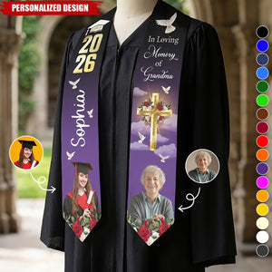 Graduation Memorial Custom Photo - Personalized Graduation Stole