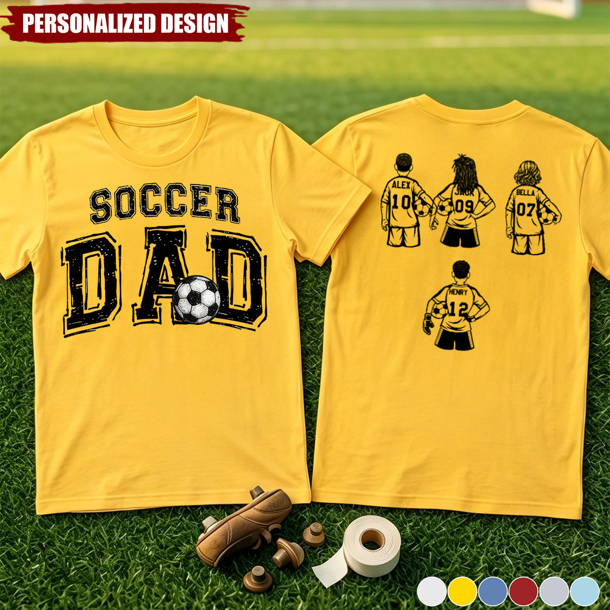 Father's Day Gifts, Soccer Dad, Daddy, Grandpa - Personalized Shirt