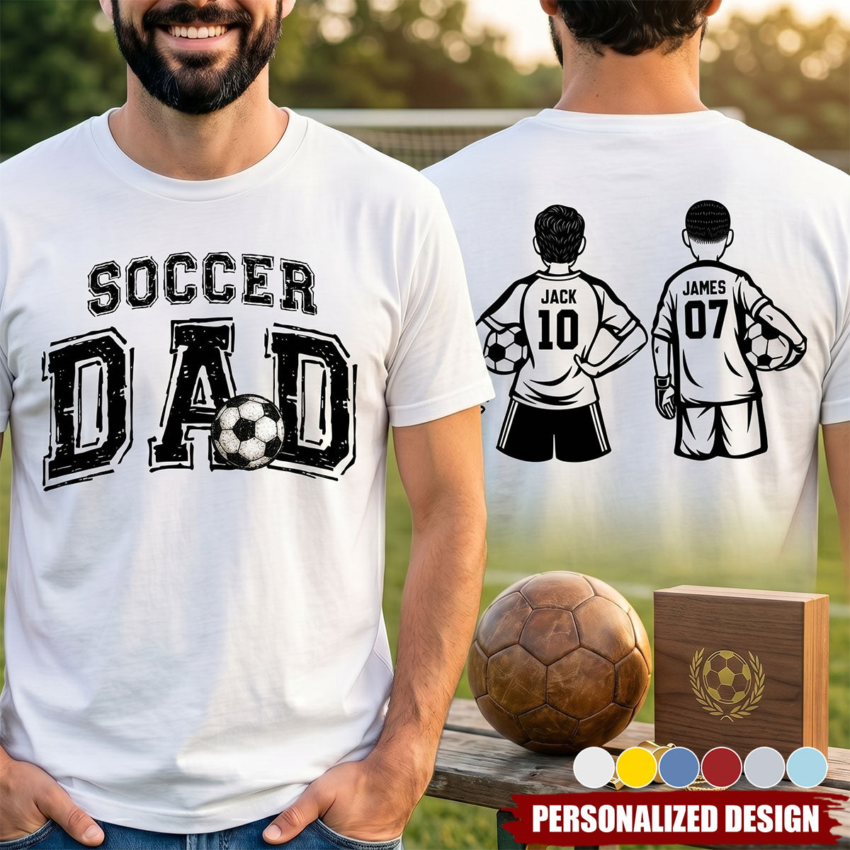 Father's Day Gifts, Soccer Dad, Daddy, Grandpa - Personalized Shirt