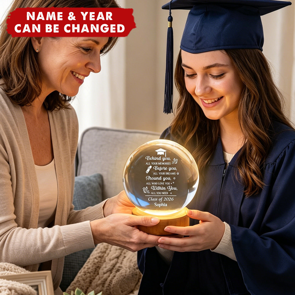 Before You All Your Dreams Graduation - Personalized Crystal Ball LED Night Light