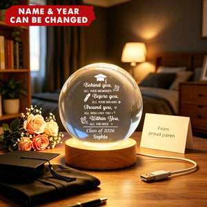 Before You All Your Dreams Graduation - Personalized Crystal Ball LED Night Light