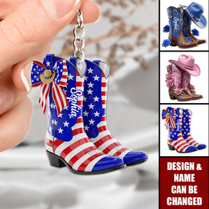 Cowgirl Boots - Personalized Cowgirl Acrylic Keychain